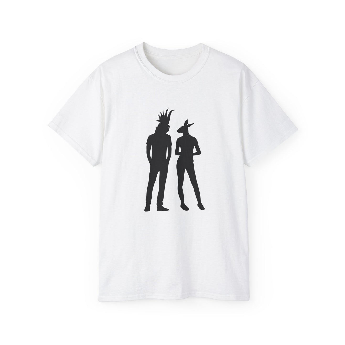 COCKATOO MAN and KANGAROO WOMAN (Unisex T-shirt of 6.0 oz/yd² or 203 g/m²).