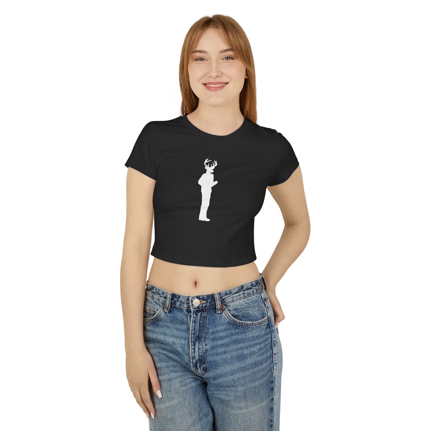 DEER MAN (Women, Slim Fit and Mid-Length T-shirt).