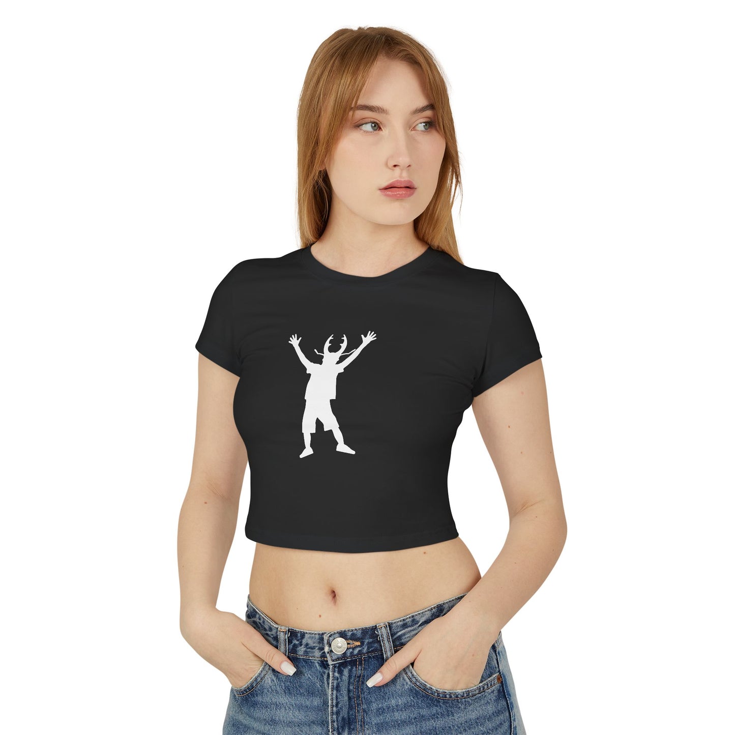 STAG BEETLE BOY (Women, Slim Fit and Mid-Length T-shirt).