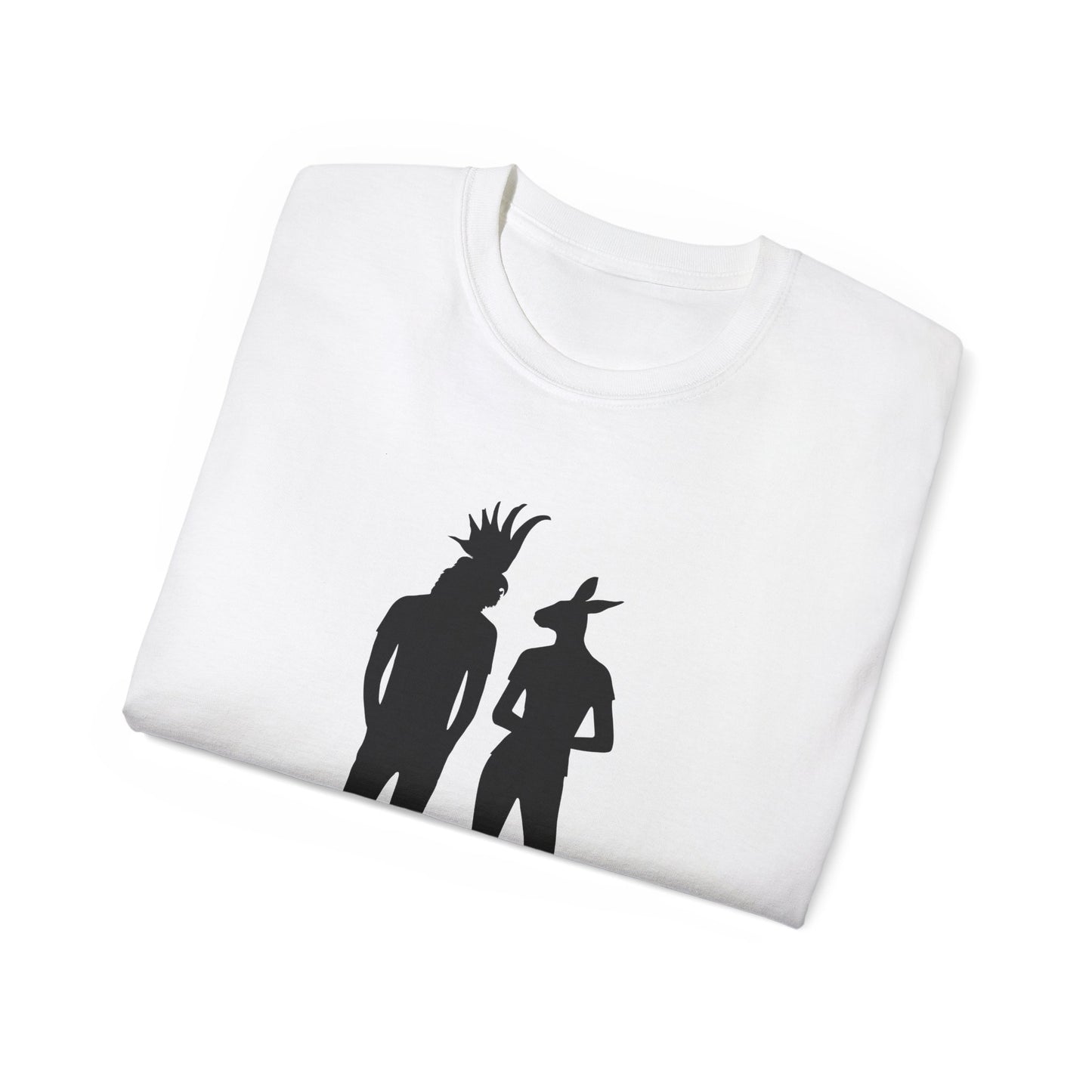 COCKATOO MAN and KANGAROO WOMAN (Unisex T-shirt of 6.0 oz/yd² or 203 g/m²).