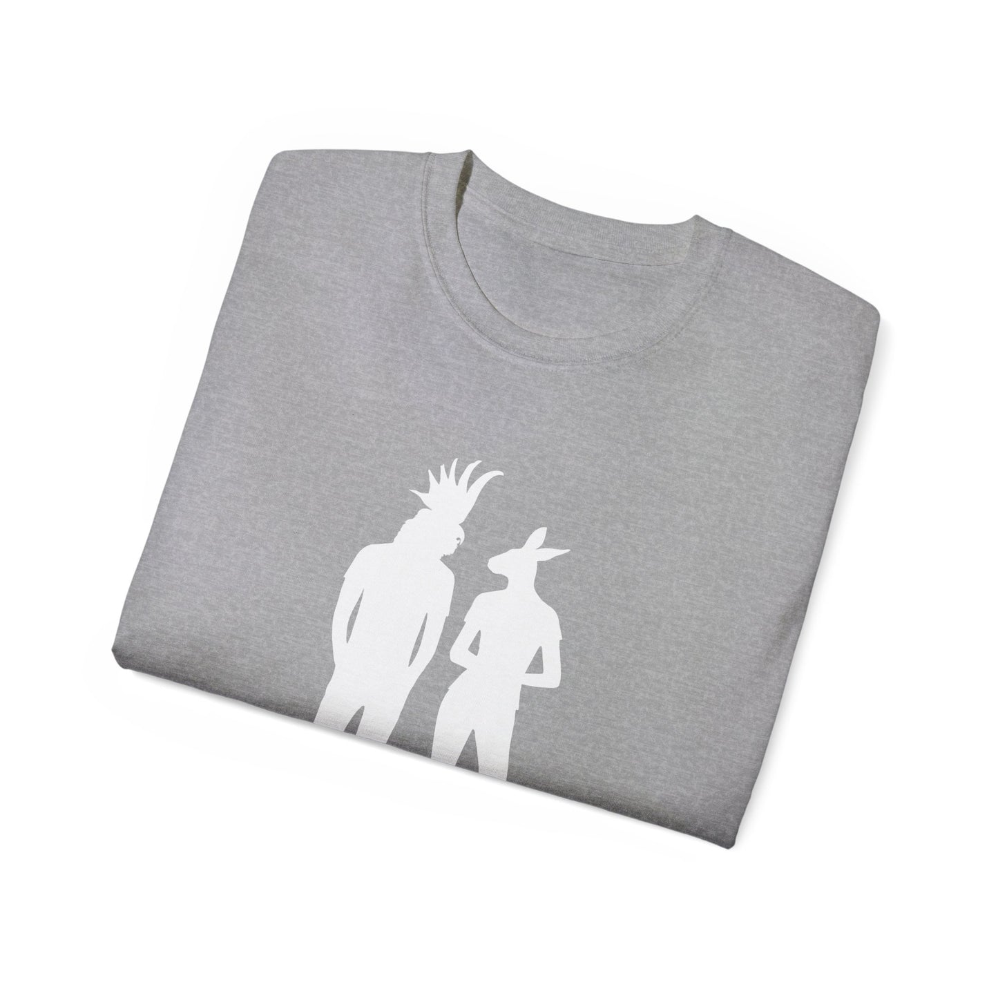 COCKATOO MAN and KANGAROO WOMAN (Unisex T-shirt of 6.0 oz/yd² or 203 g/m²).