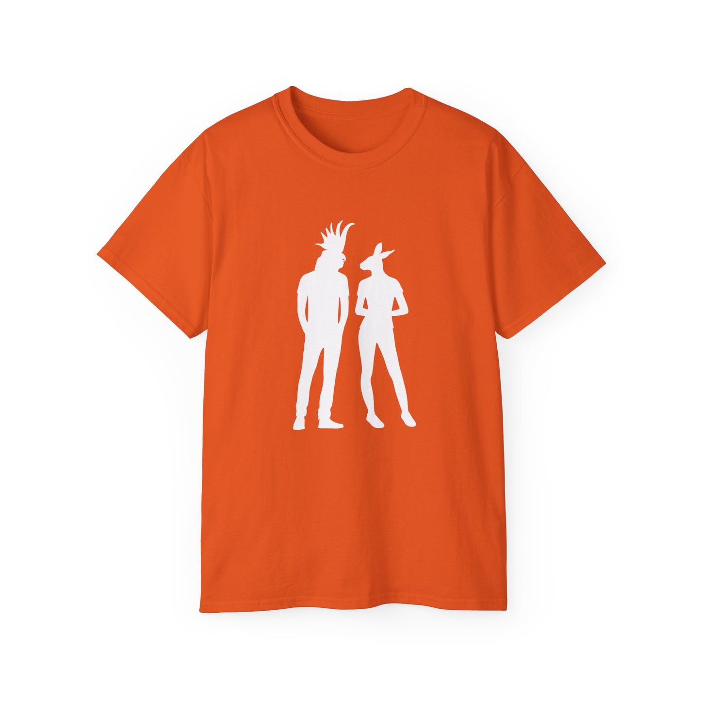 COCKATOO MAN and KANGAROO WOMAN (Unisex T-shirt of 6.0 oz/yd² or 203 g/m²).